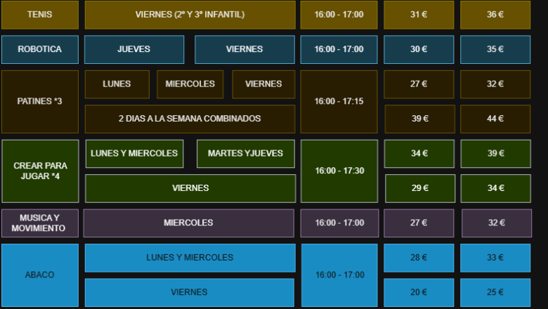 Extraescolares Infantil 26/27