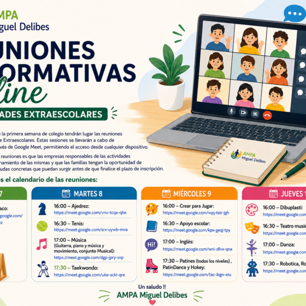 Reuniones informativas online – Actividades extraescolares 2026/2027