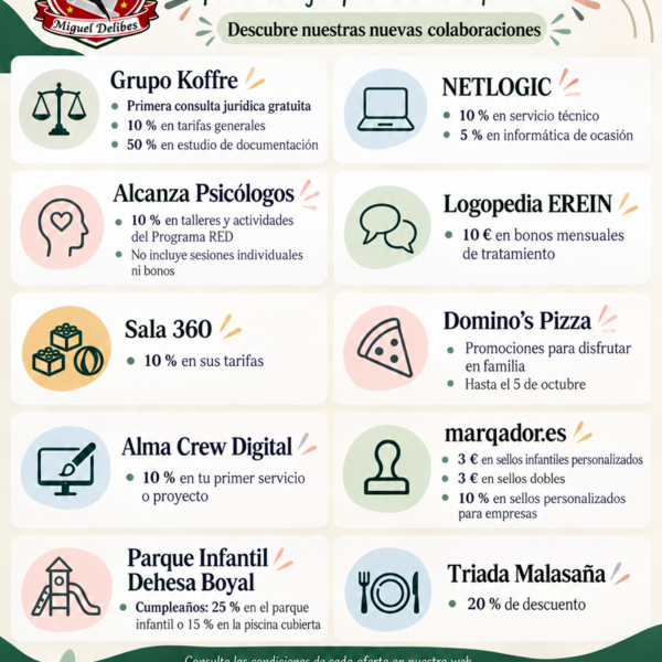 💚 ¡Nuevas colaboraciones y más ventajas para nuestras familias!